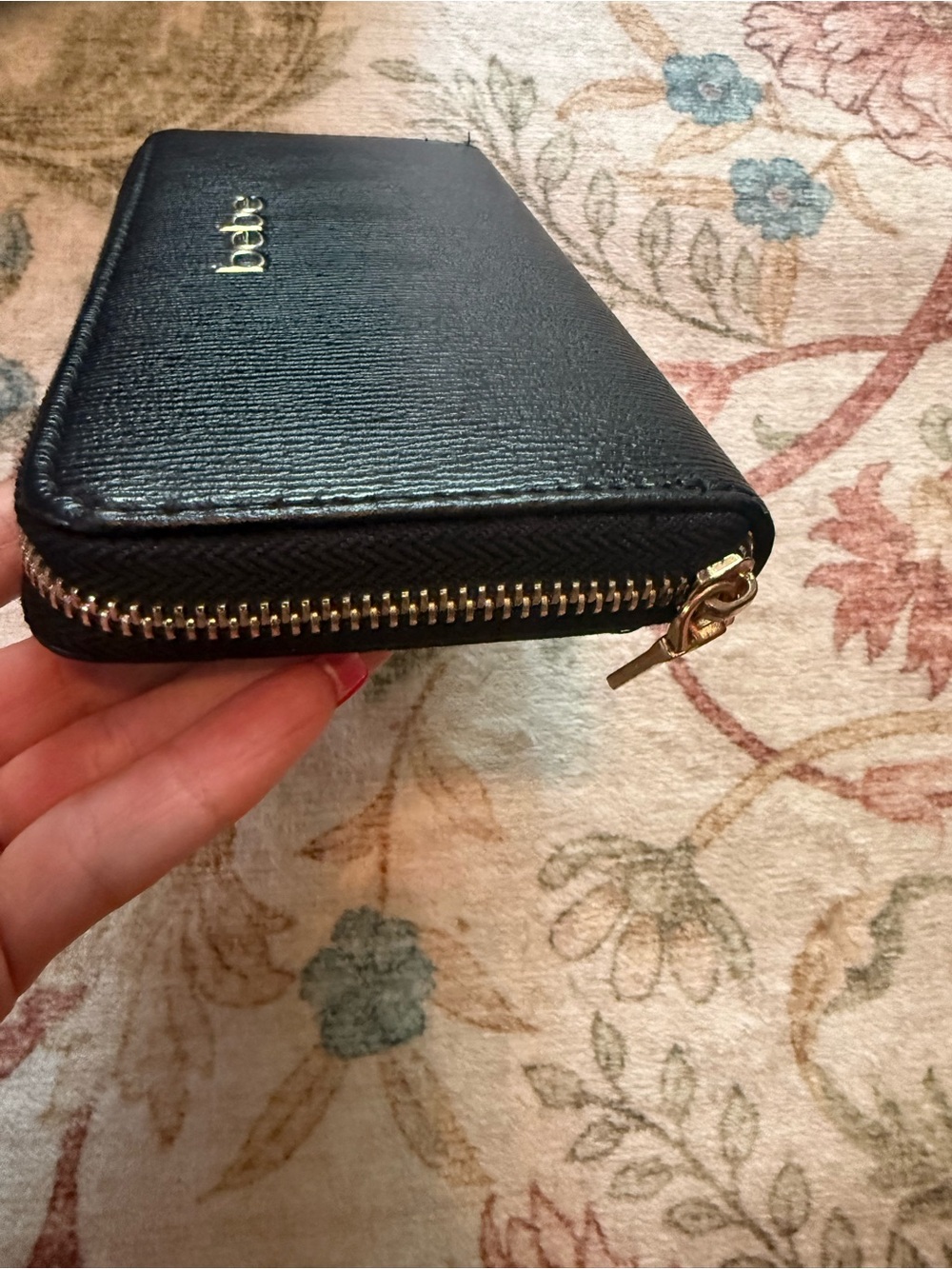 bebe Black Structured Tote with Matching Wallet and Gold Accents - Picture 14 of 15